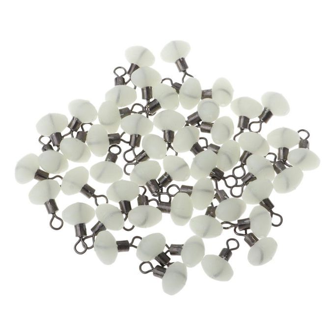 50 Pieces  Line Hook Swivels Connection White Luminous 8x12mm