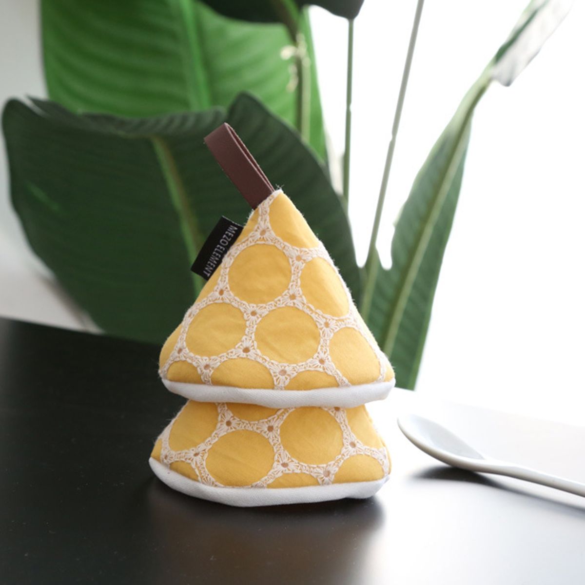 Oven Glove Triangle Pot Cap Finger Protector Yellow