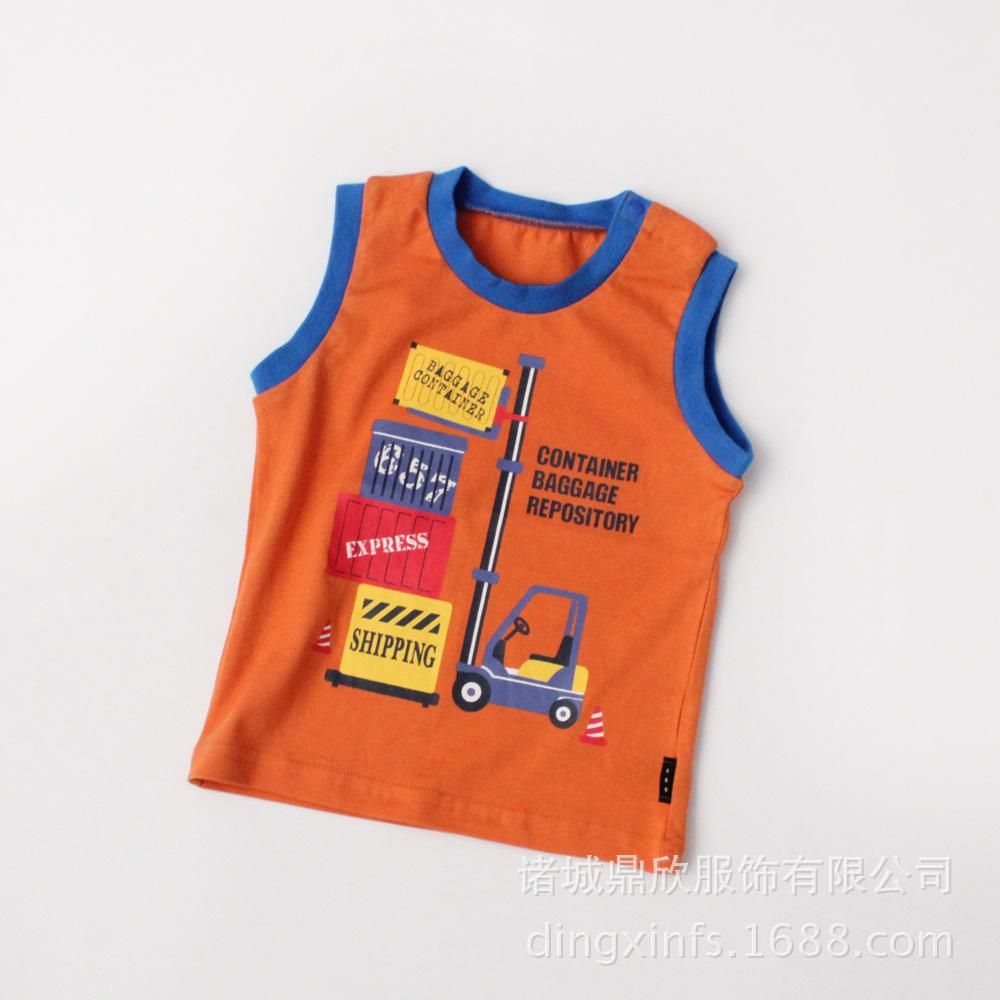 Children's Clothing Summer New Boys' Vest Pure Cotton Cartoon Top Base Shirt Spot Exclusiv