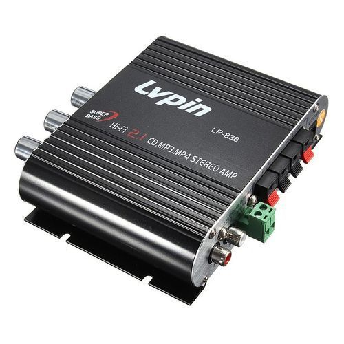 COD LVPIN 12V 200W Mini Hi-Fi Amplificador Estereo Para Coche Canales De Radio MP3 2 House Super Bass XD