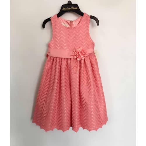 Peach Girl's Bow Occasion Dress