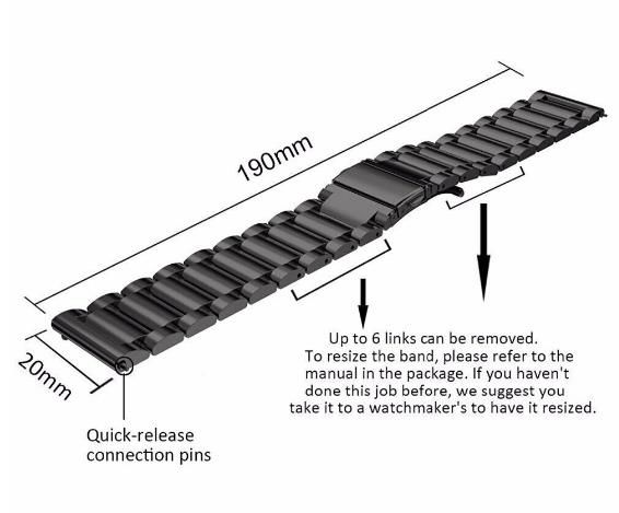 22MM Stainless Steel Straps For Huawei Watch GT/GT2 2 46MM Smart Metal Watch Bands For Honor Magic/Magic 2 46MM Wristband Coreea