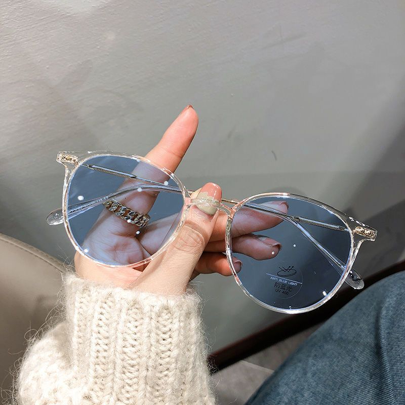 (C4-3)Photochromic Myopia Glasses Women's Anti Blue Light Clear Glasses Frame