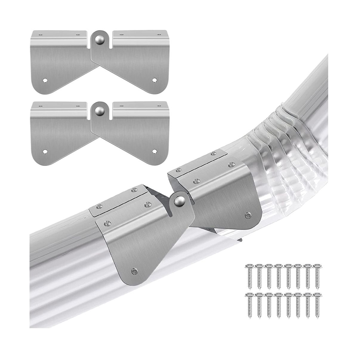 2 Pcs Gutter Extension Hinge Downspout Extension Flip-Up Hinge Easy DIY Installation on Any Size Rectangle or Square