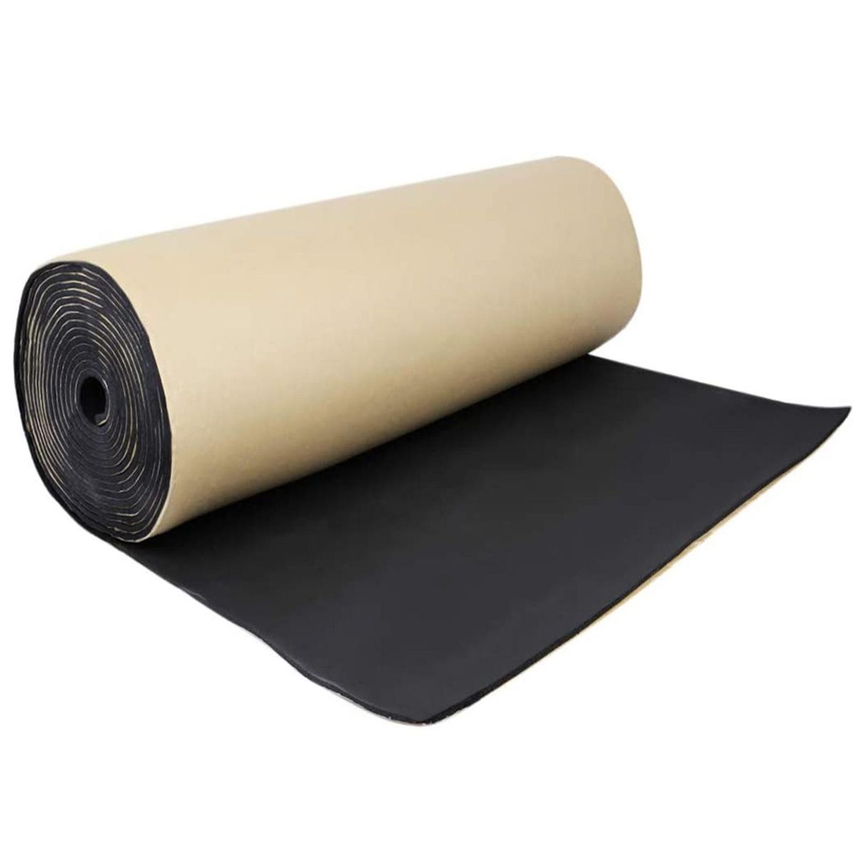 Car Soundproof Deadening Noise Insulation Sound Deadener Acoustic Foam Anti-noise Cotton Auto Adhesive Heat Insulation Cell Foam Deadener, 1Roll 100cm*100cm, 3mm