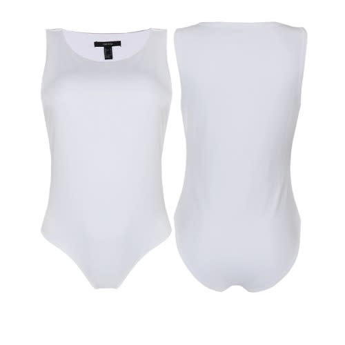 Sleeveless Roundneck Bodysuit - White