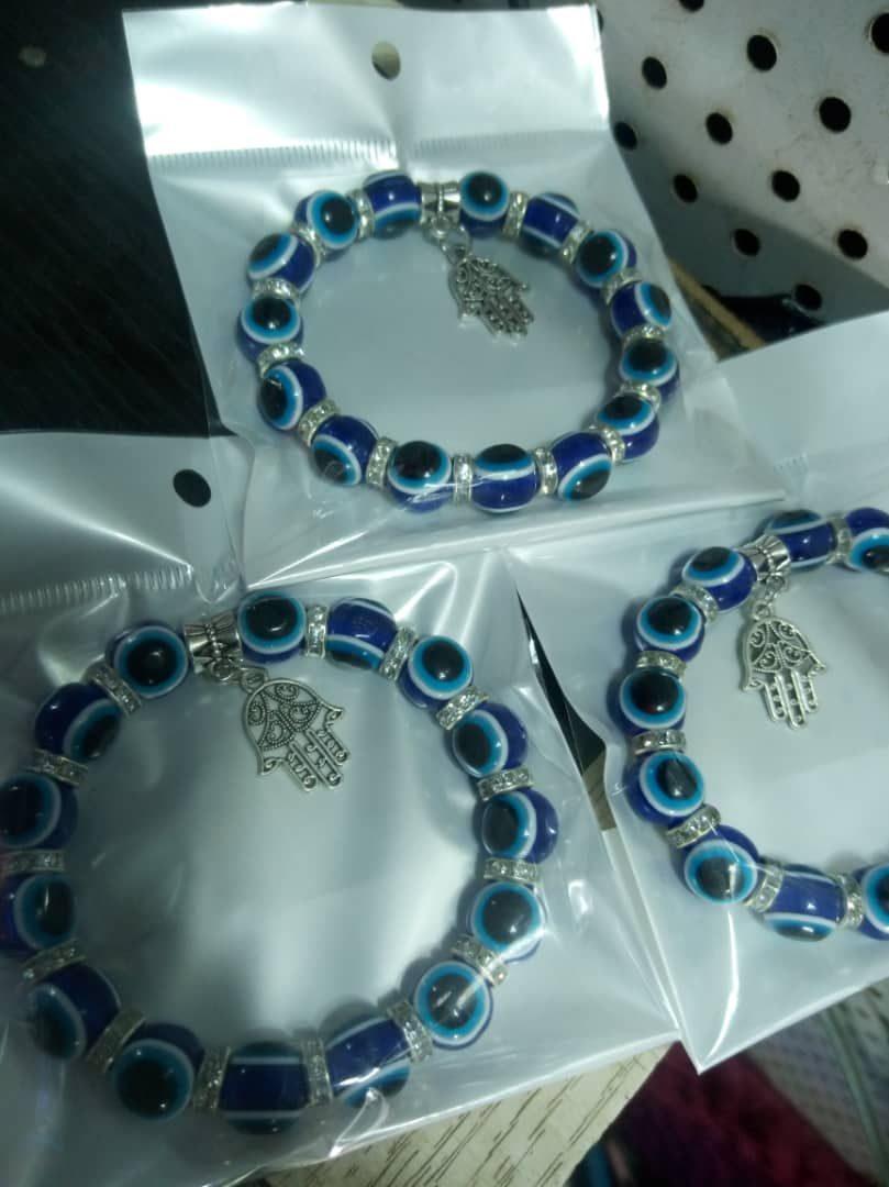 Charming Blue Eyes Bracelet With Hand Of H Amsa ×3pcs