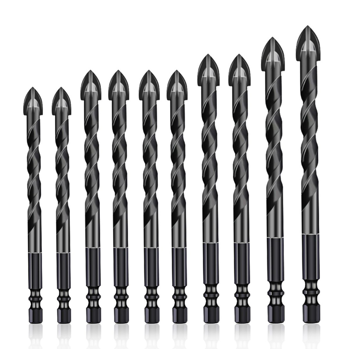 Masonry Drill Bits 10PCS For Tile Brick Glass Plastic