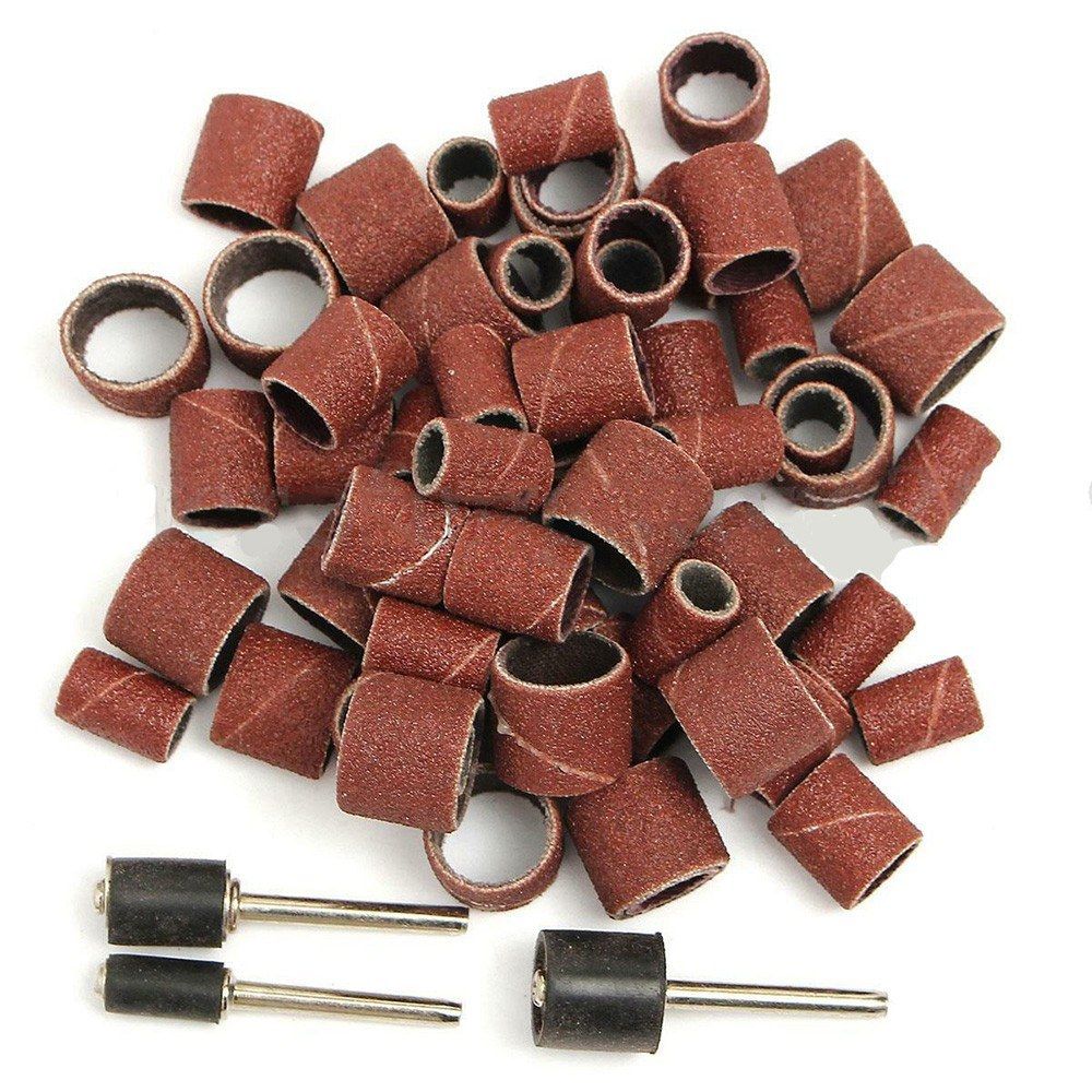 60Pcs Refills Drum Sanding Bands + 3Pcs Mandrels Rotary Nail