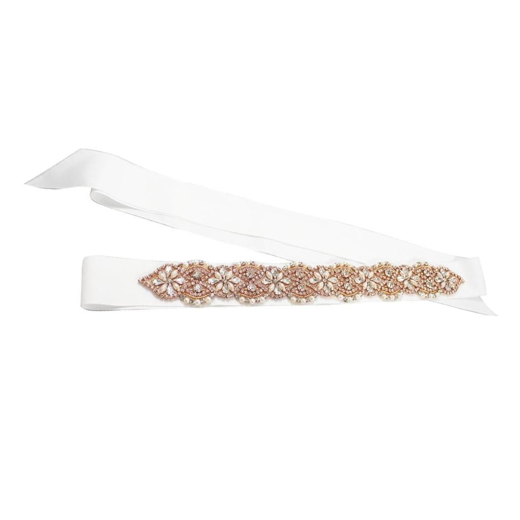 Crystal Flowers Waistband Girdle Belt Wedding Party Bridal X 283x5cm