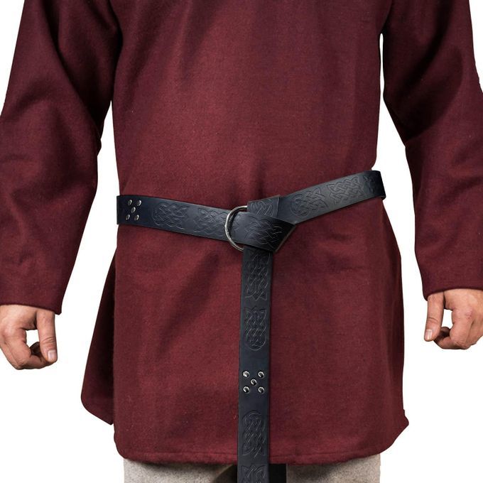 Medieval Belt For Men Rivet Renaissance Knight Belt Retro Style Black