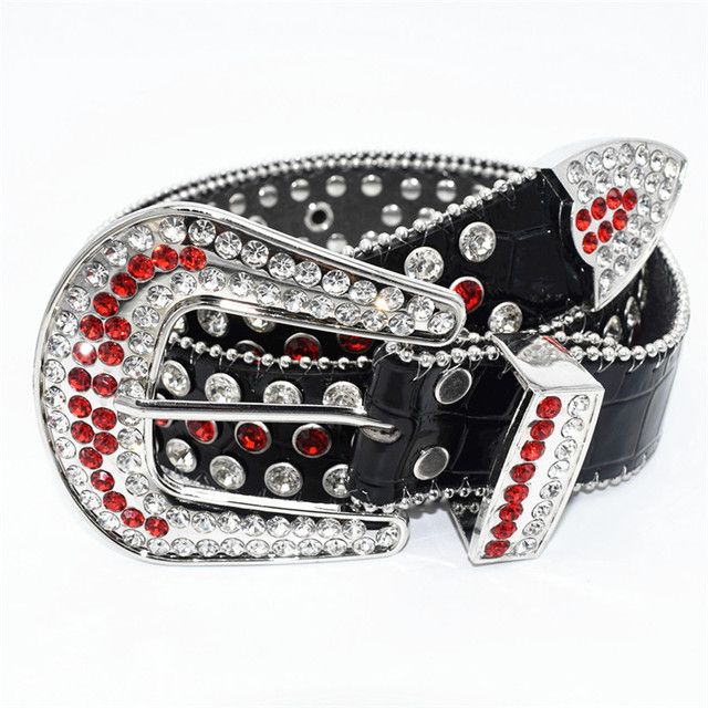 Fashion Strap Diamond Belt Western Crystal Studded Belt Cowgirl Cowboy Rhinestone Belt For Women And Men(#Style E1)