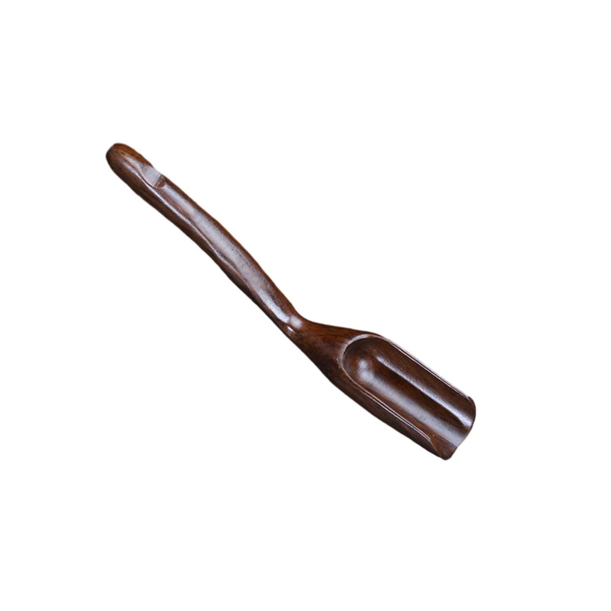 Ergonomic Tea Spoon Kung Fu Tea Scoop Long Handled Wooden for Loose Dark Brown