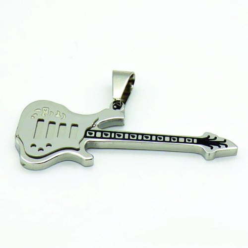 Guitar Pendant - Silver
