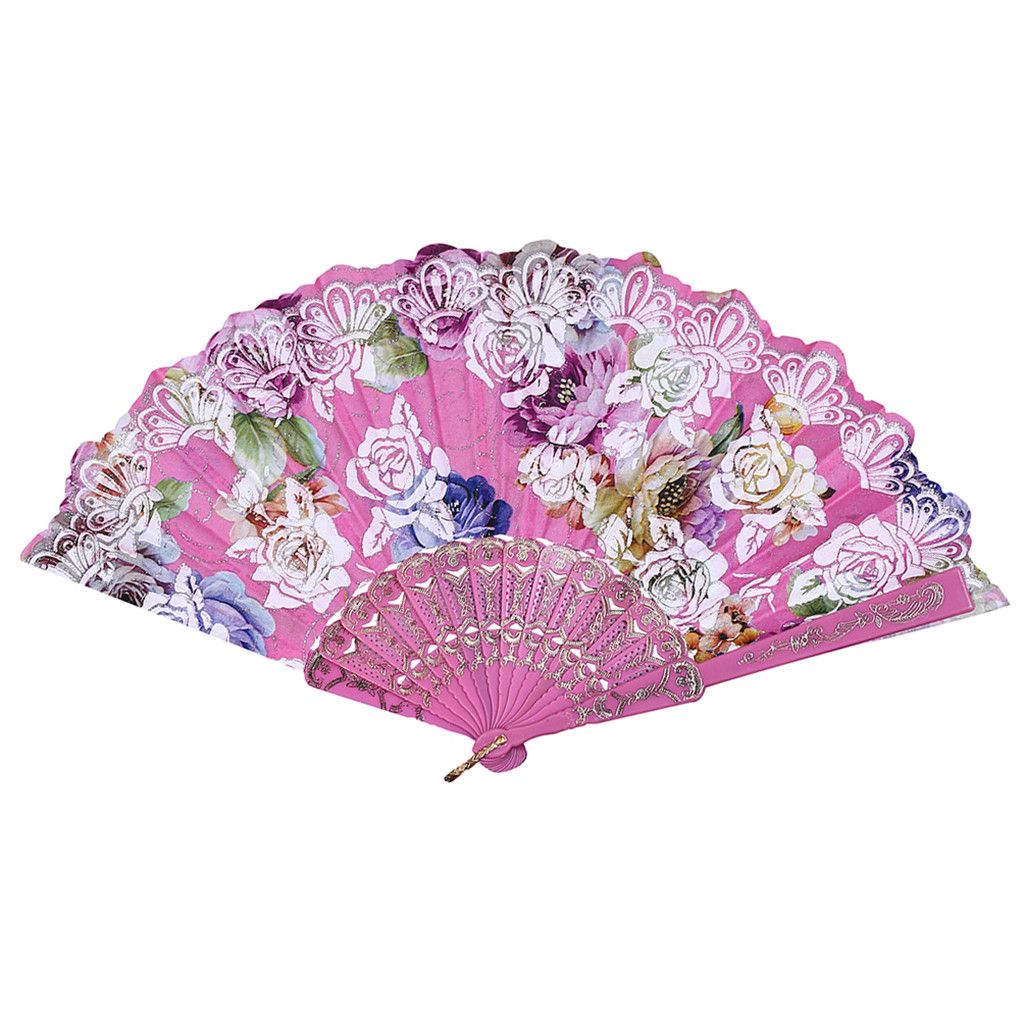 Lace Folding Chinese Fan Performance Silk Held Chinese Plain Party Wedding Fan Fan Flower Style Hand Black Best Silk Silk Dance