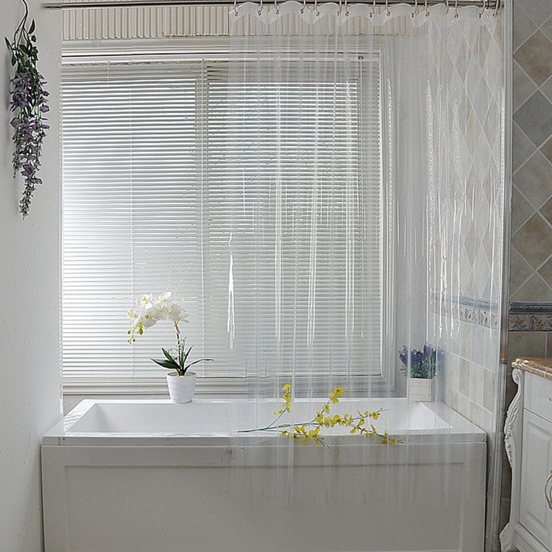 High Clear Shower Curtain Waterproof Transparent Curtains Liner Mildew Plastic Bath Curtains With Hooks Home PEVA Bathroom Decor Transparent