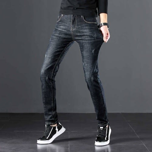 Fitted Mixed Black Jean For Men