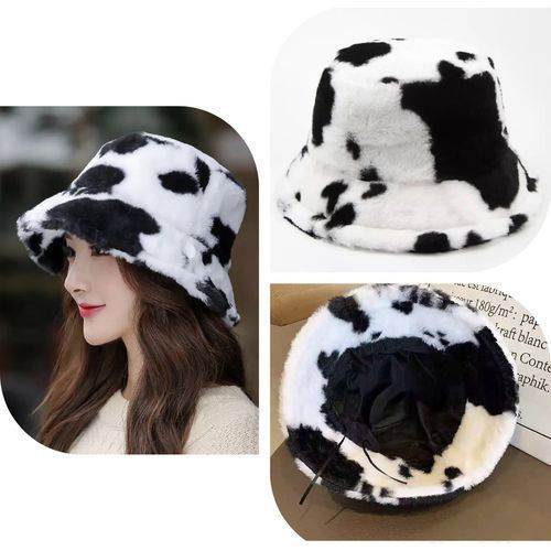 Unisex Fur Bucket Hat Cap Trendy  Hat