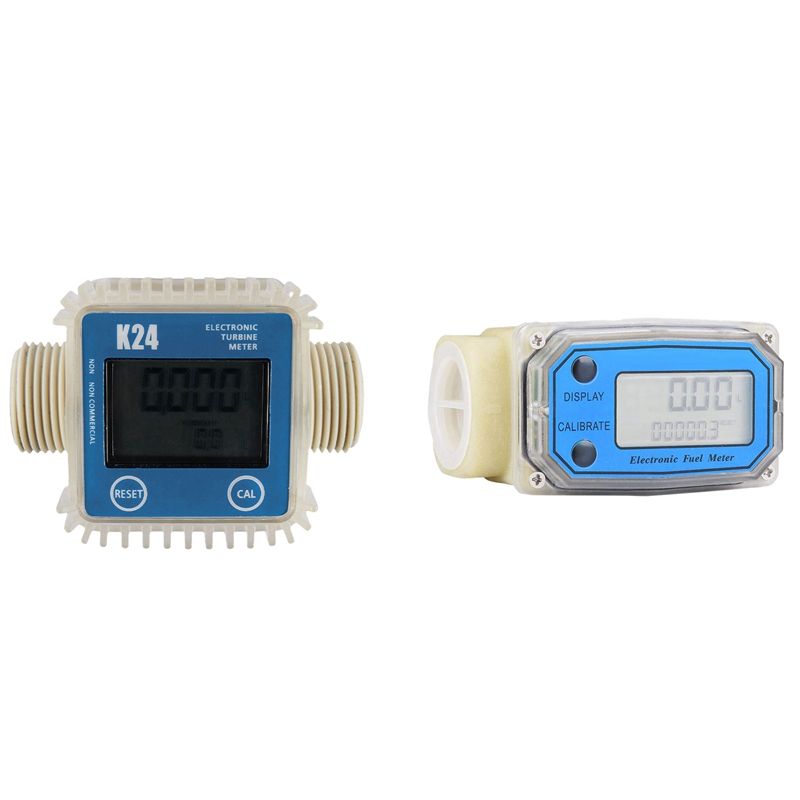 2 Pcs Mini Digital Turbine Flow Meter Flow Meter Turbine Flowmeter, A &