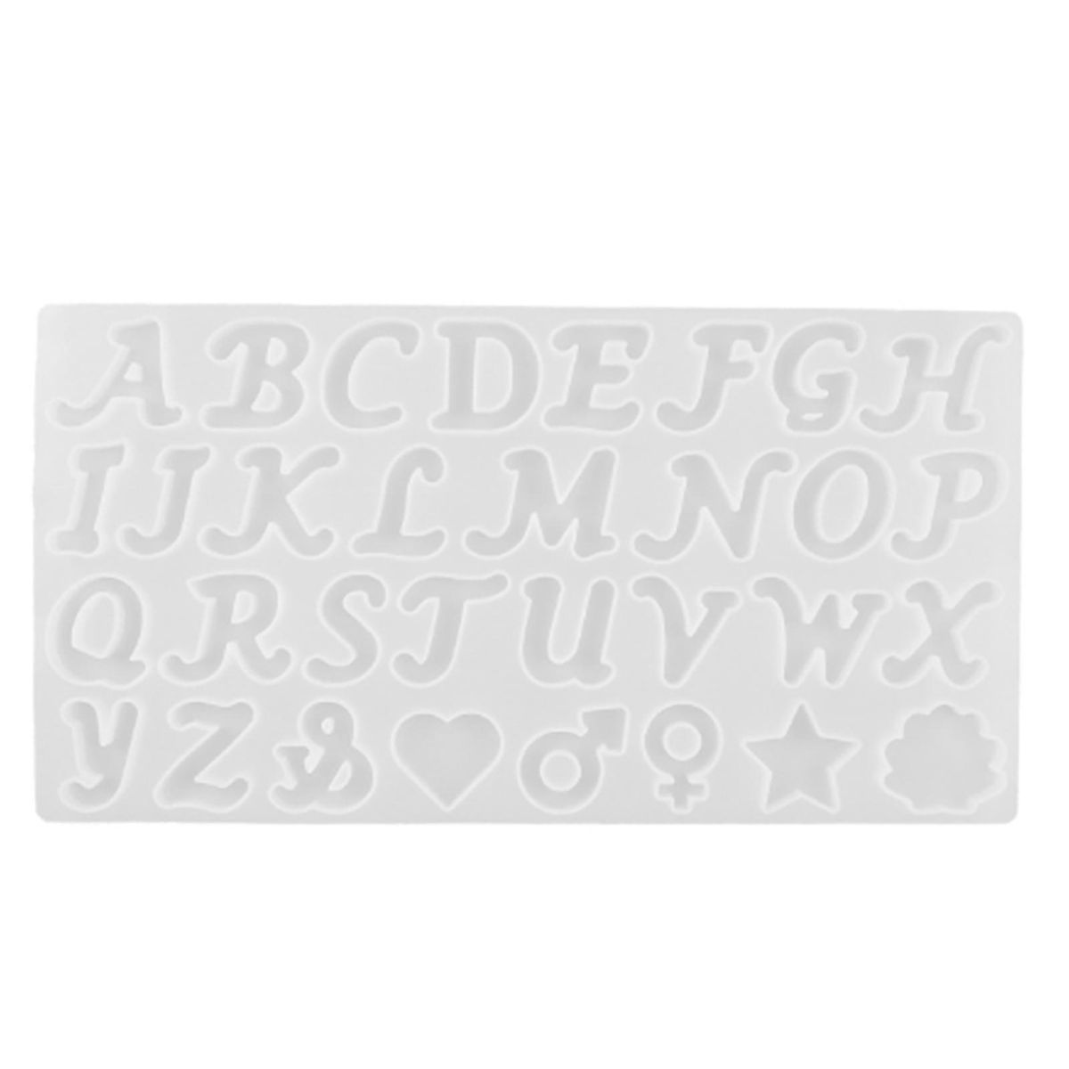 1Pc1Set Epoxy Mold Large 3D Alphabet Decoration Mold White