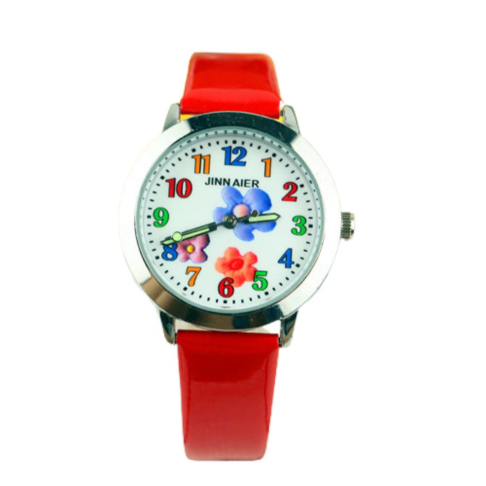 Kids Cartoon luminous word quartz watch Watch for Girls Boys 3-12 Years Old Waterproof Outdoor Analog Watch for Children red belt watch