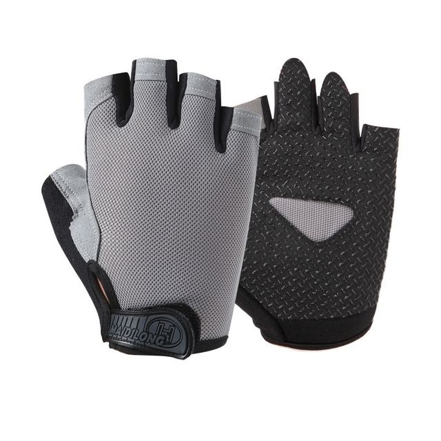 Summer Men Women Fitness Gloves Gym Weight Lifting Cycling Yoga Training Thin Breathable Antiskid Half Finger Gloves, Size:XL(Gray)