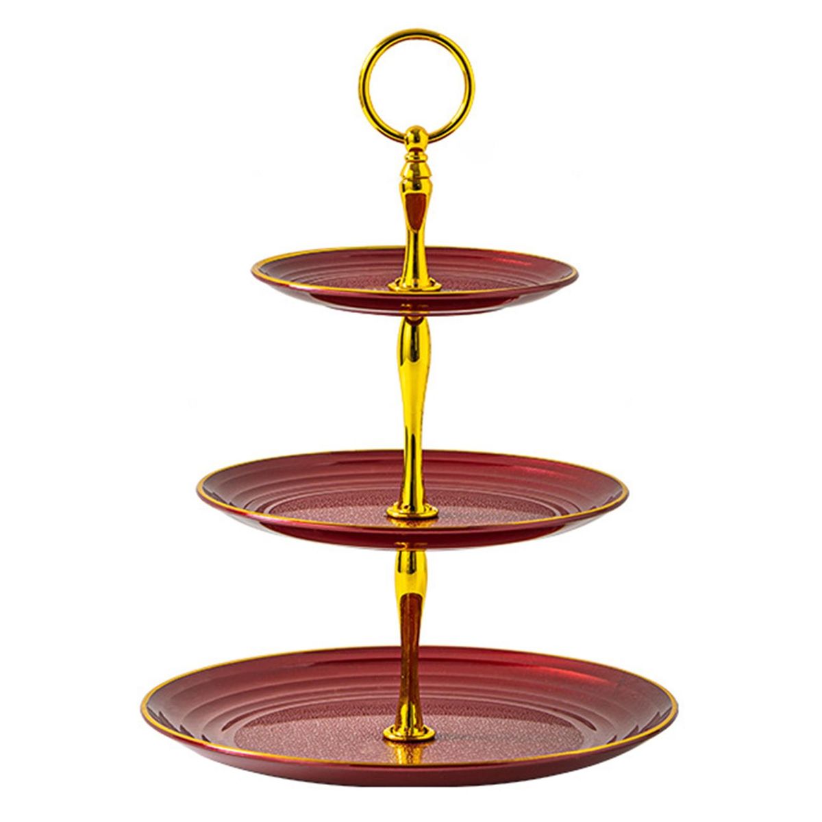 Baby Shower Dessert Table Decor Golden Edged Cupcake Stand for Baby Wine Red