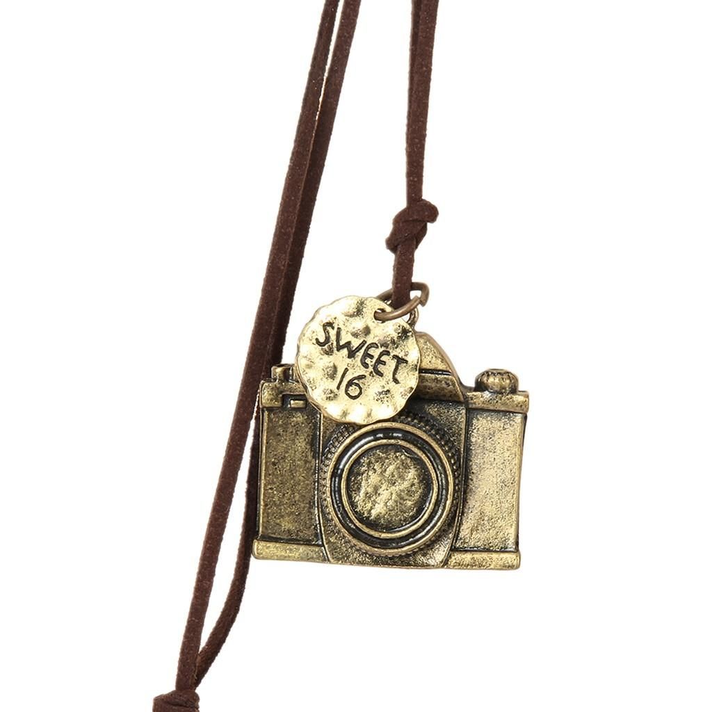 Retro Charms Camera  Rope Chain Women Men Necklace