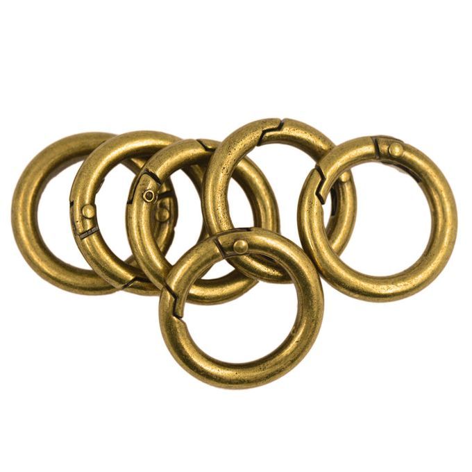 24pcs Key Chains Buckle Round Carabiner Metal Spring Key Ring Clip