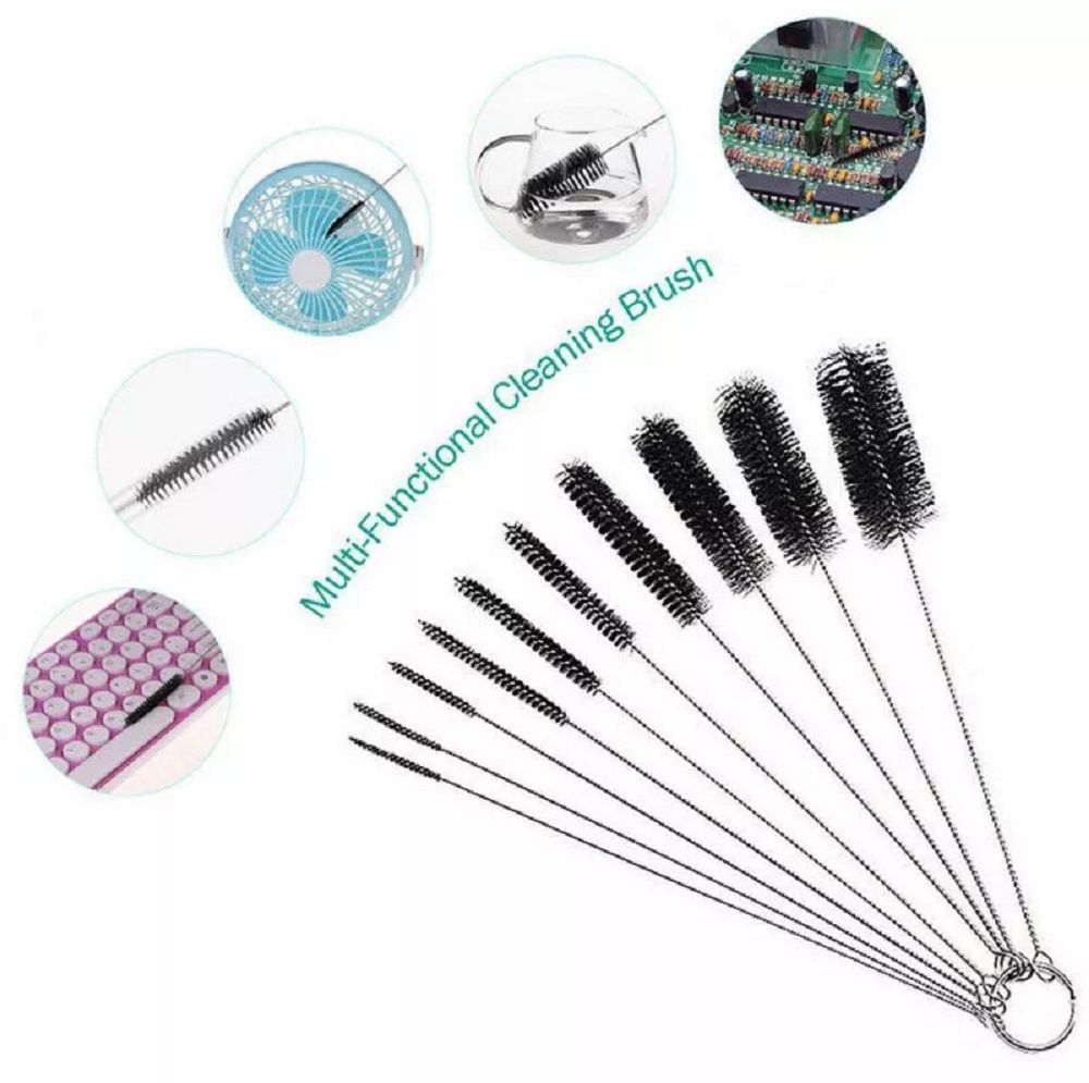 10pcs Nylon Straw Brush Cleaner Bottle Tube Cleaning Set