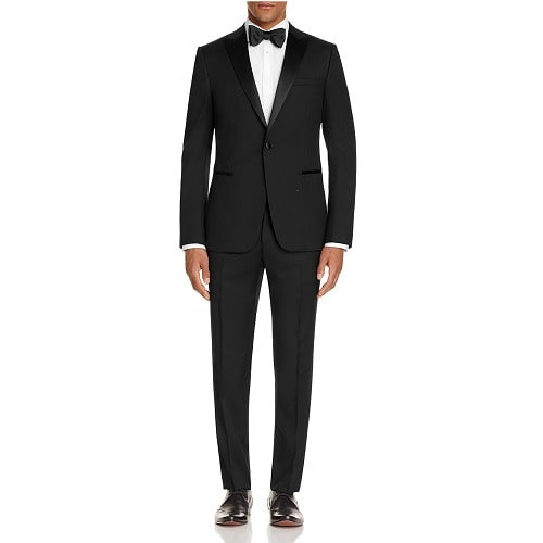 Contemporary Black Notch Lapel Men's Dinner Suit