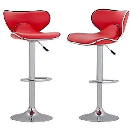 Love Shape Adjustable Bar Stool - Set Of 2 - Red