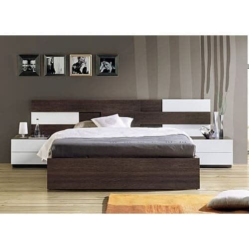 J Best Gamong 4.5ft By 6ft Leather Bed Frame With Bedside