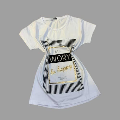 Ladies Unique Print Tshirt. White