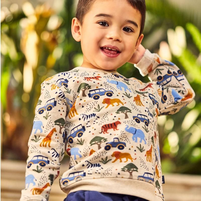 Boys Sweatshirt Long Sleeve Cartoon Sweatshirt White