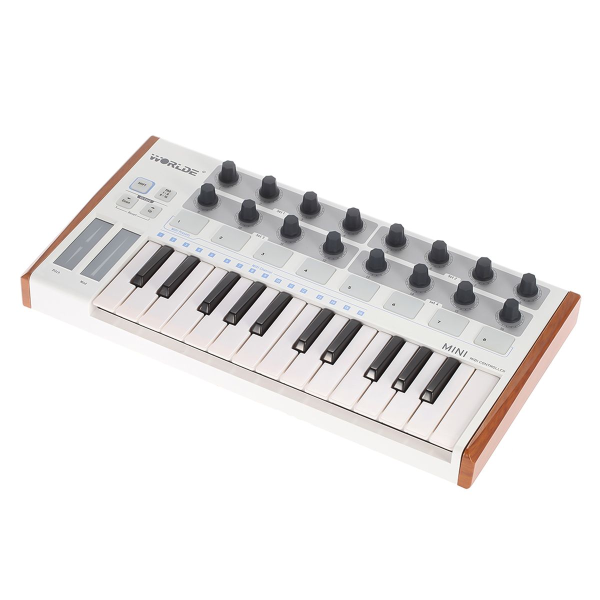 Worlde Ultra-Portable Mini Professional 25-Key USB MIDI Drum