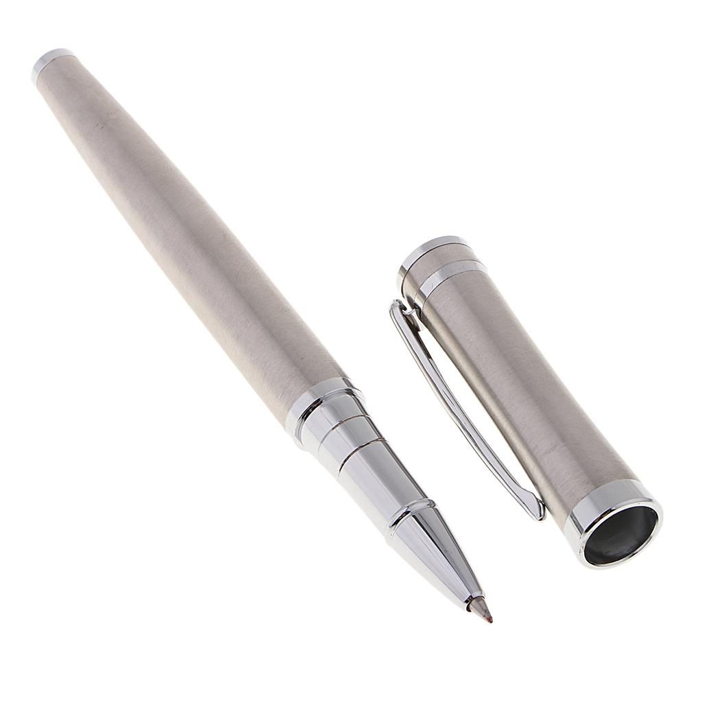 Stainless Steel Bollpoint Pens, Classic Design, Fine Tip, Silver