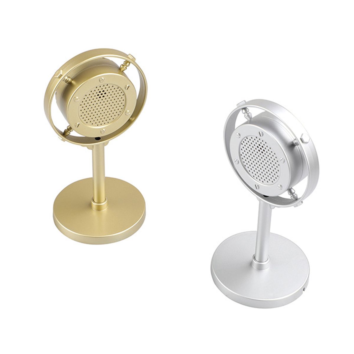 Vintage Style Microphone Simulation Classic Retro Dynamic Vocal Mic Universal Stand for Live Performance Sing Silver