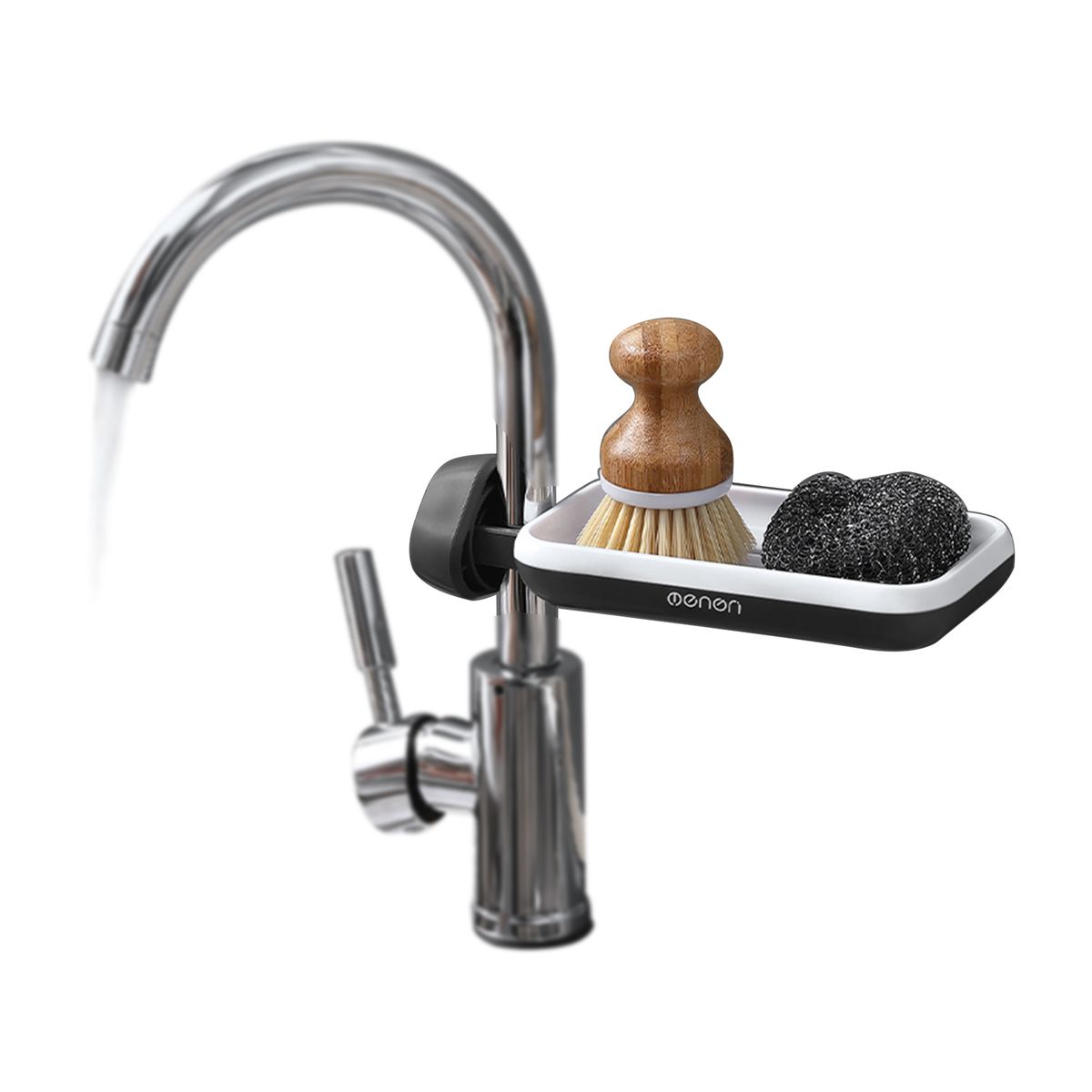 Kitchen Sponge Holder Brush Soap Organizer Rotatable Faucet