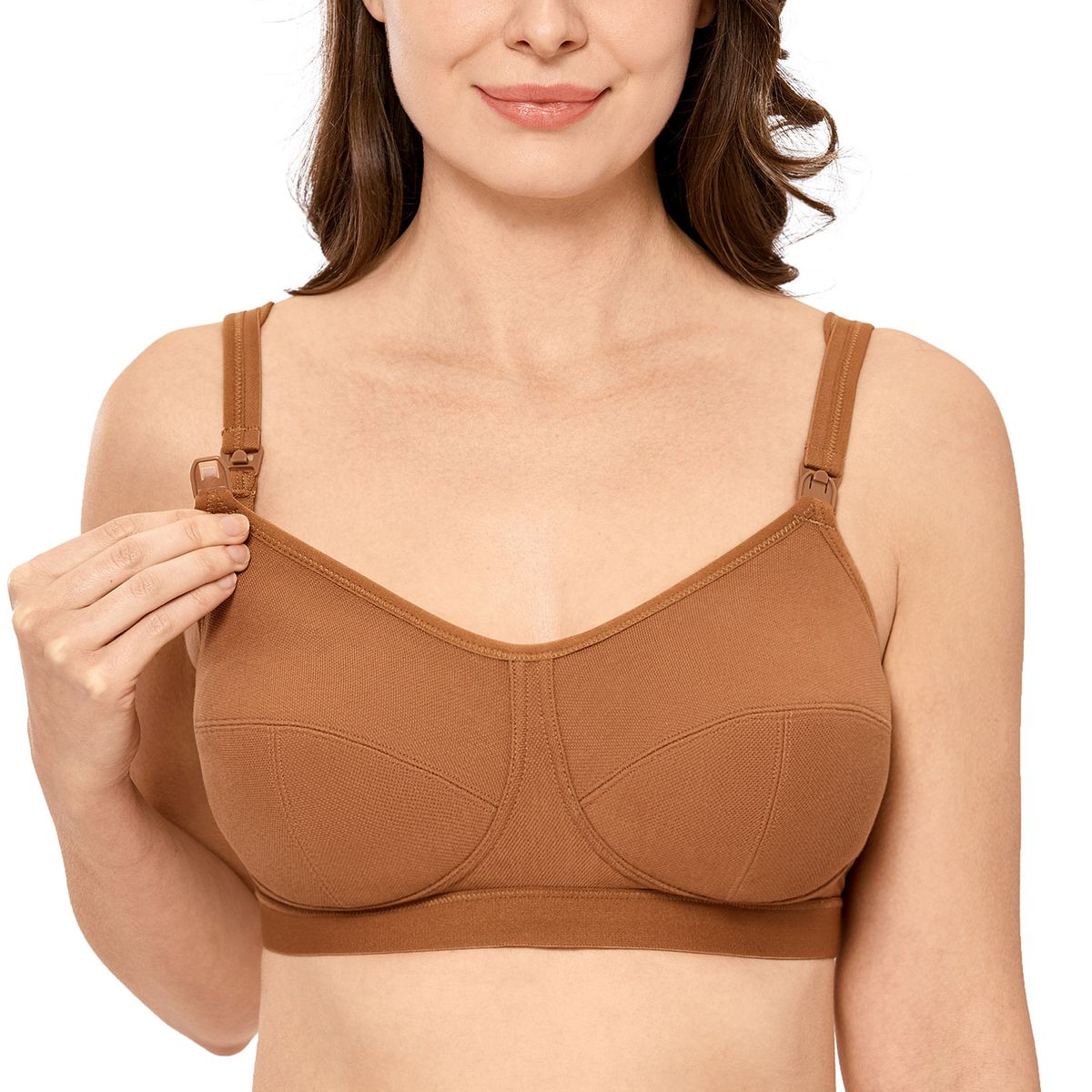 Women's Plus Size Wirefree Cotton Maternity Nursing Bra Softcup Sleeping