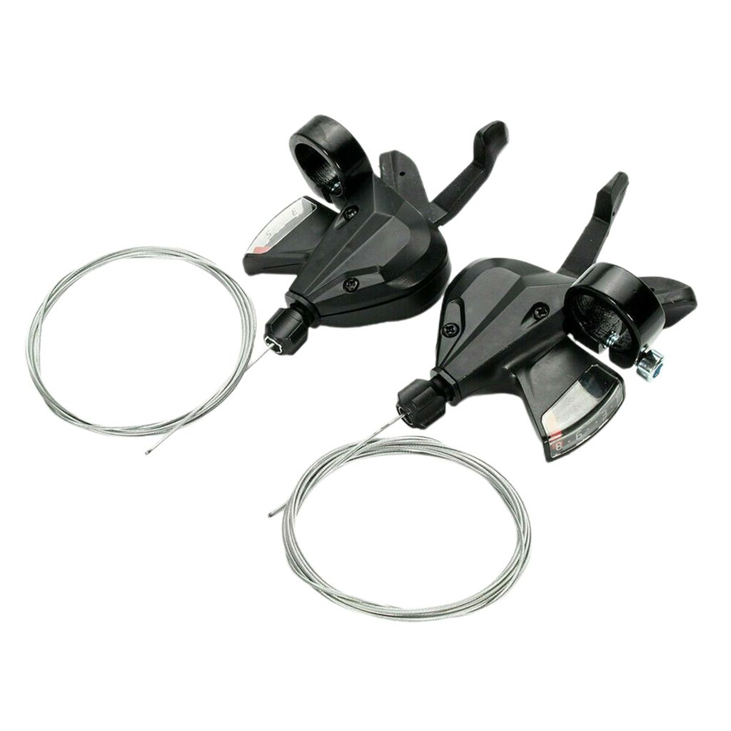 2Pcs 24 Speed MTB Mountain Bike Thumb Gear Shift Lever Set (3L&8R)