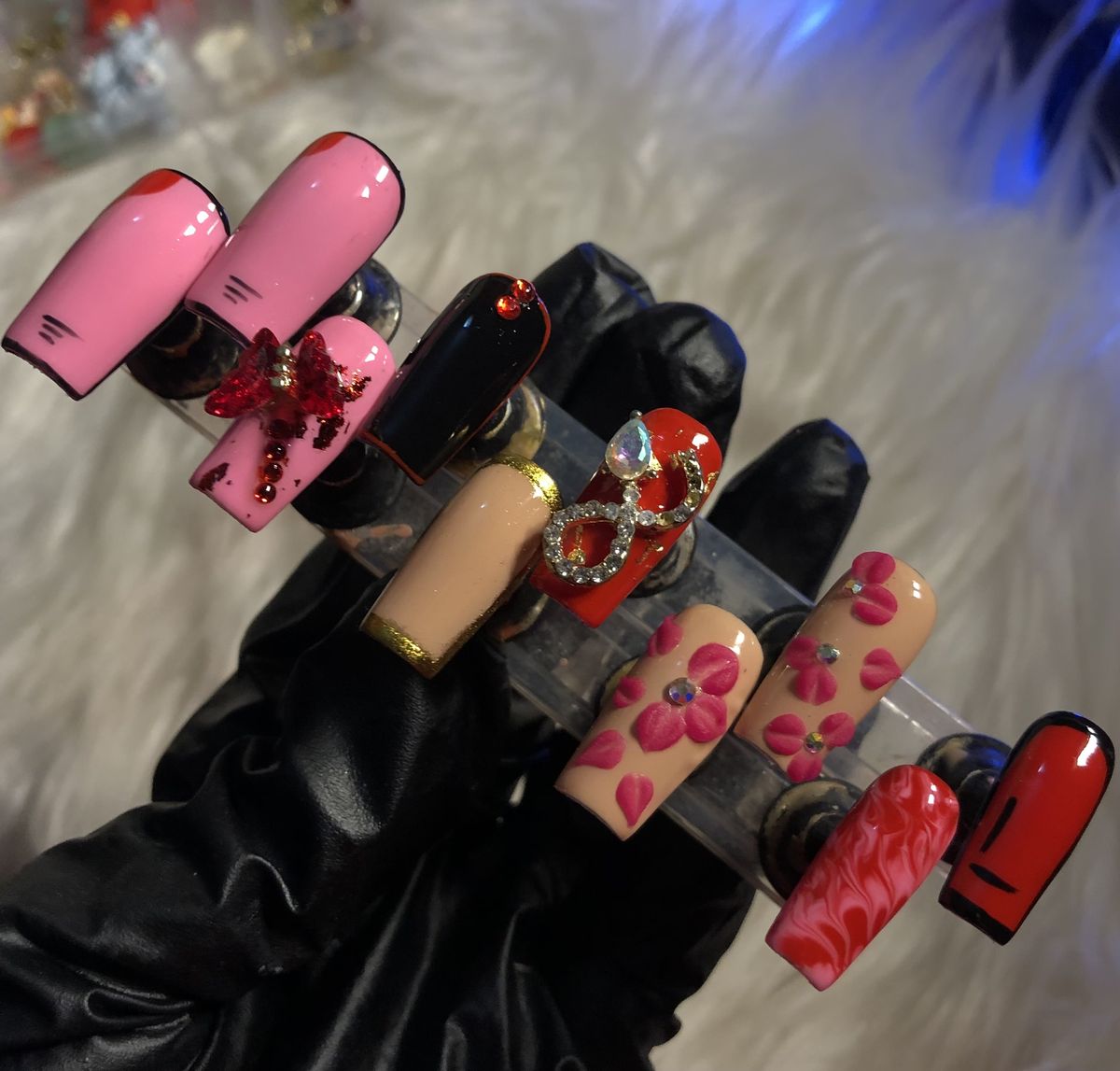 Short Prom Queen Luxury Design Press On Nails + Kit