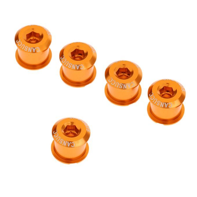 5Pcs Bike Crankset Chainring Bolts  Nuts Chainwheel Bolts M8x7mm Gold