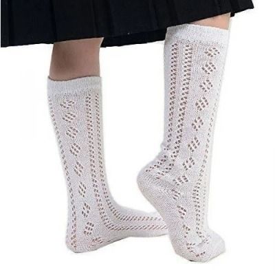 Back To School 3 Pairs Knee Length Socks - White