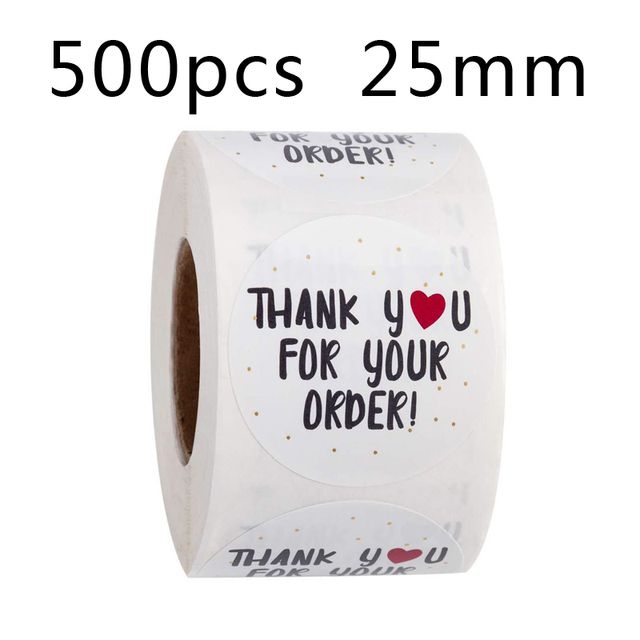 500pcs/roll Thank You Stickers Handmade Sticker Ci
