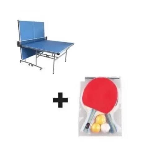 Outdoor Table Tenis Board - Blue + Free 2 Bats And 3 Tennis Balls.