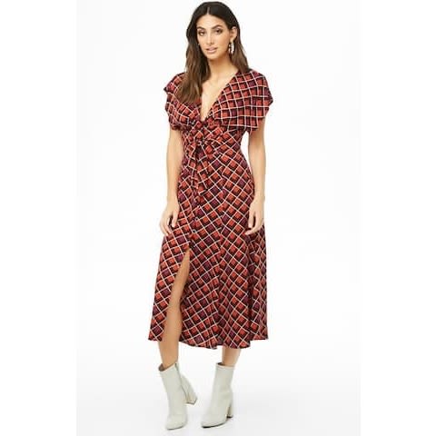 Geo Print Tie Dress