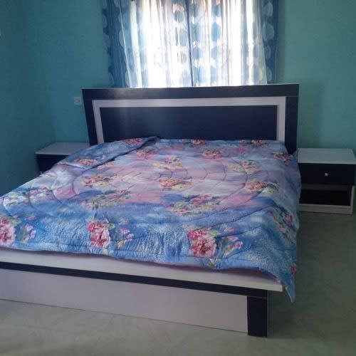 Bed Frame - White And Blue - 6ft X 6ft