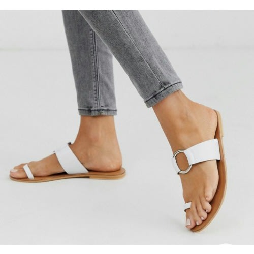 Leather Ring Slips For Ladies - White