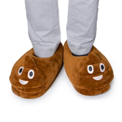 Cute Poop Emoji Plush Indoor Slippers - Brown